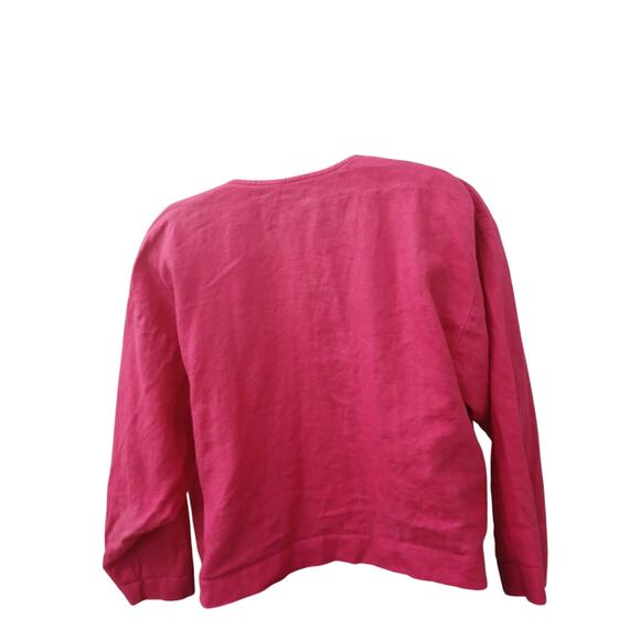 Elliot Lauren Hot Pink Linen Stylish One Button Closure Blazer sz S
Made in USA - Picture 7 of 9